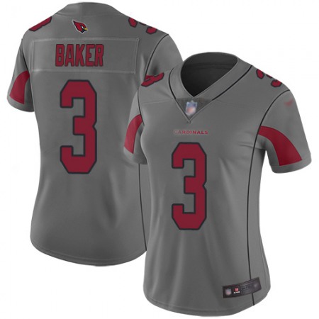 Nike Cardinals #3 Budda Baker Silver Women's Stitched NFL Limited Inverted Legend Jersey