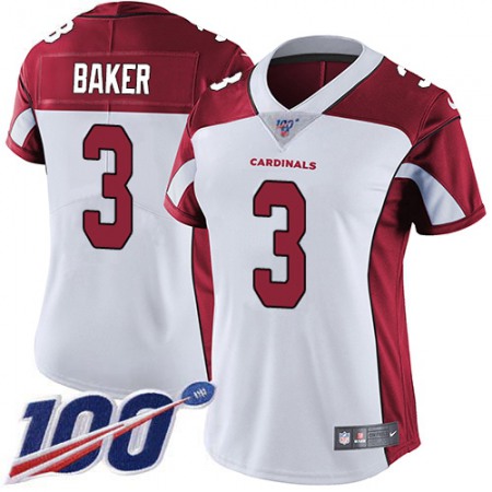 Nike Cardinals #3 Budda Baker White Women's Stitched NFL 100th Season Vapor Untouchable Limited Jersey