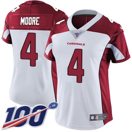 Nike Cardinals #4 Rondale Moore White Women's Stitched NFL 100th Season Vapor Untouchable Limited Jersey