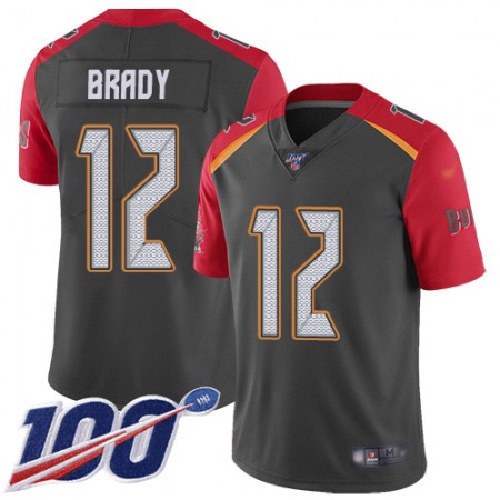 Nike Buccaneers #12 Tom Brady Gray Youth Stitched NFL Limited Inverted Legend 100th Season Jersey