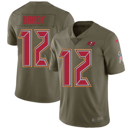 Nike Buccaneers #12 Tom Brady Olive Youth Stitched NFL Limited 2017 Salute To Service Jersey