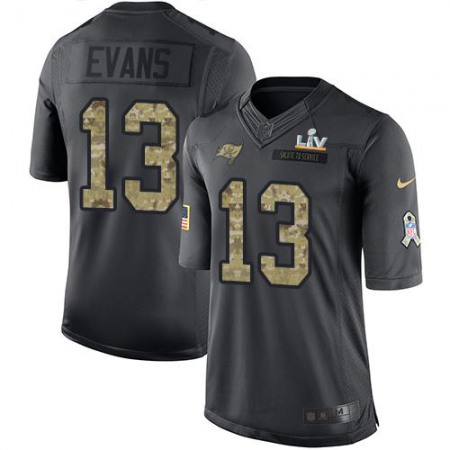 Nike Buccaneers #13 Mike Evans Black Youth Super Bowl LV Bound Stitched NFL Limited 2016 Salute to Service Jersey