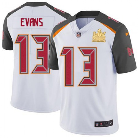 Nike Buccaneers #13 Mike Evans White Youth Super Bowl LV Champions Patch Stitched NFL Vapor Untouchable Limited Jersey