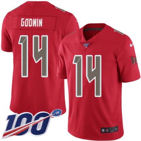 Nike Buccaneers #14 Chris Godwin Red Youth Stitched NFL Limited Rush 100th Season Jersey