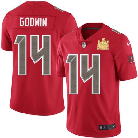 Nike Buccaneers #14 Chris Godwin Red Youth Super Bowl LV Champions Stitched NFL Limited Rush Jersey