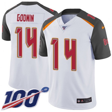 Nike Buccaneers #14 Chris Godwin White Youth Stitched NFL 100th Season Vapor Untouchable Limited Jersey