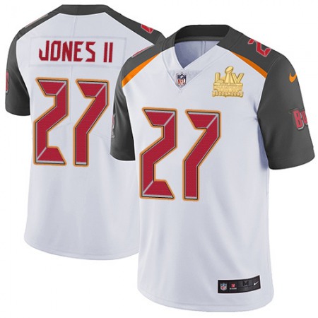 Nike Buccaneers #27 Ronald Jones II White Youth Super Bowl LV Champions Patch Stitched NFL Vapor Untouchable Limited Jersey