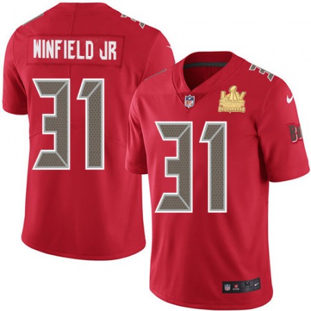 Nike Buccaneers #31 Antoine Winfield Jr. Red Youth Super Bowl LV Champions Stitched NFL Limited Rush Jersey