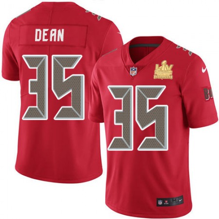 Nike Buccaneers #35 Jamel Dean Red Youth Super Bowl LV Champions Stitched NFL Limited Rush Jersey