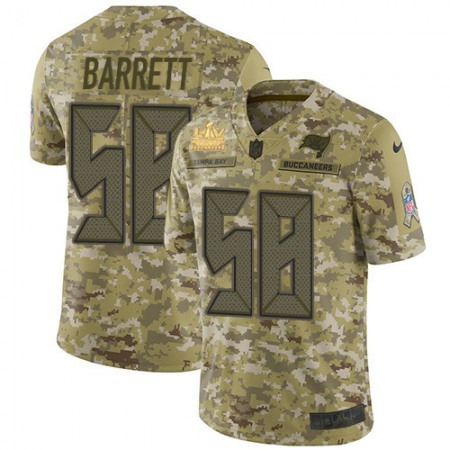 Nike Buccaneers #58 Shaquil Barrett Camo Youth Super Bowl LV Champions Patch Stitched NFL Limited 2018 Salute To Service Jersey