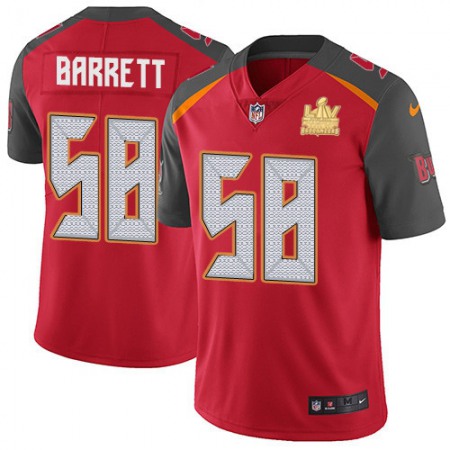 Nike Buccaneers #58 Shaquil Barrett Red Team Color Youth Super Bowl LV Champions Stitched NFL Vapor Untouchable Limited Jersey