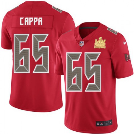 Nike Buccaneers #65 Alex Cappa Red Youth Super Bowl LV Champions Stitched NFL Limited Rush Jersey