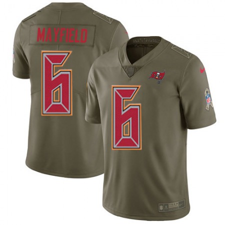 Nike Buccaneers #6 Baker Mayfield Olive Youth Stitched NFL Limited 2017 Salute To Service Jersey