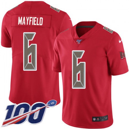 Nike Buccaneers #6 Baker Mayfield Red Youth Stitched NFL Limited Rush 100th Season Jersey