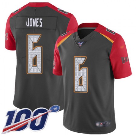 Nike Buccaneers #6 Julio Jones Gray Youth Stitched NFL Limited Inverted Legend 100th Season Jersey