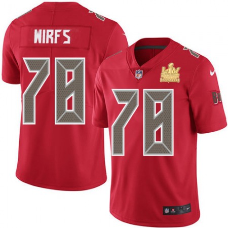 Nike Buccaneers #78 Tristan Wirfs Red Youth Super Bowl LV Champions Stitched NFL Limited Rush Jersey