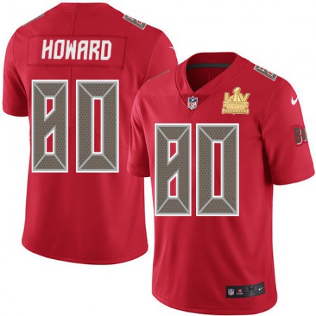 Nike Buccaneers #80 O. J. Howard Red Youth Super Bowl LV Champions Stitched NFL Limited Rush Jersey