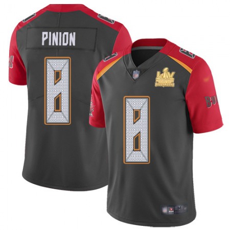 Nike Buccaneers #8 Bradley Pinion Gray Youth Super Bowl LV Champions Patch Stitched NFL Limited Inverted Legend Jersey