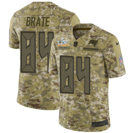Nike Buccaneers #84 Cameron Brate Camo Youth Super Bowl LV Bound Stitched NFL Limited 2018 Salute To Service Jersey