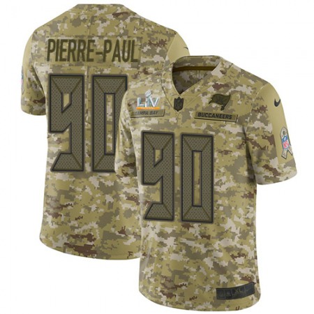 Nike Buccaneers #90 Jason Pierre-Paul Camo Youth Super Bowl LV Bound Stitched NFL Limited 2018 Salute To Service Jersey