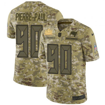 Nike Buccaneers #90 Jason Pierre-Paul Camo Youth Super Bowl LV Champions Patch Stitched NFL Limited 2018 Salute To Service Jersey
