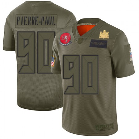 Nike Buccaneers #90 Jason Pierre-Paul Camo Youth Super Bowl LV Champions Patch Stitched NFL Limited 2019 Salute To Service Jersey