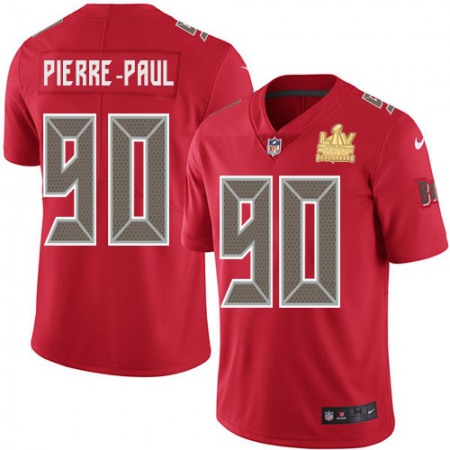 Nike Buccaneers #90 Jason Pierre-Paul Red Youth Super Bowl LV Champions Stitched NFL Limited Rush Jersey