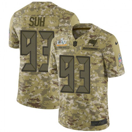 Nike Buccaneers #93 Ndamukong Suh Camo Youth Super Bowl LV Bound Stitched NFL Limited 2018 Salute To Service Jersey