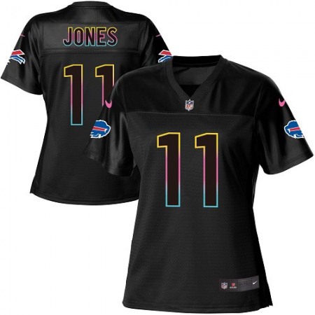 Nike Bills #11 Zay Jones Black Women's NFL Fashion Game Jersey