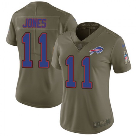 Nike Bills #11 Zay Jones Olive Women's Stitched NFL Limited 2017 Salute to Service Jersey