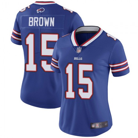 Nike Bills #15 John Brown Royal Blue Team Color Women's Stitched NFL Vapor Untouchable Limited Jersey