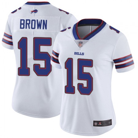 Nike Bills #15 John Brown White Women's Stitched NFL Vapor Untouchable Limited Jersey