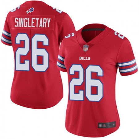 Nike Bills #26 Devin Singletary Red Women's Stitched NFL Limited Rush Jersey