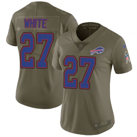 Nike Bills #27 Tre'Davious White Olive Women's Stitched NFL Limited 2017 Salute to Service Jersey