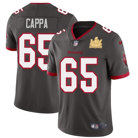 Tampa Bay Buccaneers #65 Alex Cappa Youth Super Bowl LV Champions Patch Nike Pewter Alternate Vapor Limited Jersey
