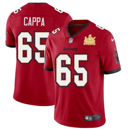 Tampa Bay Buccaneers #65 Alex Cappa Youth Super Bowl LV Champions Patch Nike Red Vapor Limited Jersey