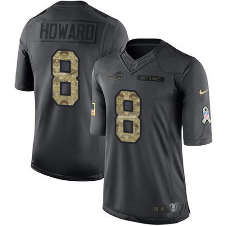 Buffalo Bills #8 O. J. Howard Black Youth Stitched NFL Limited 2016 Salute to Service Jersey