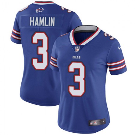 Nike Bills #3 Damar Hamlin Royal Blue Team Color Women's Stitched NFL Vapor Untouchable Limited Jersey