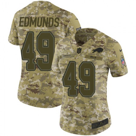 Nike Bills #49 Tremaine Edmunds Camo Women's Stitched NFL Limited 2018 Salute to Service Jersey