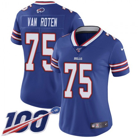 Nike Bills #75 Greg Van Roten Royal Blue Team Color Women's Stitched NFL 100th Season Vapor Untouchable Limited Jersey