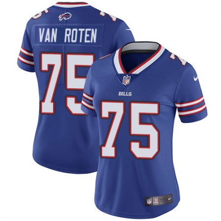 Nike Bills #75 Greg Van Roten Royal Blue Team Color Women's Stitched NFL Vapor Untouchable Limited Jersey