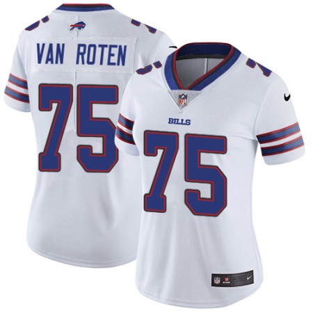 Nike Bills #75 Greg Van Roten White Women's Stitched NFL Vapor Untouchable Limited Jersey