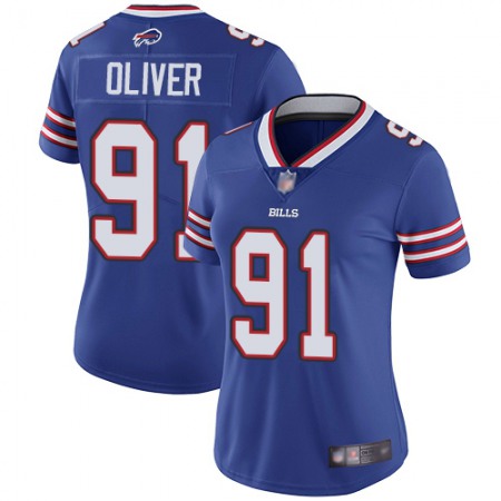 Nike Bills #91 Ed Oliver Royal Blue Team Color Women's Stitched NFL Vapor Untouchable Limited Jersey