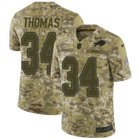 Nike Bills #34 Thurman Thomas Camo Youth Stitched NFL Limited 2018 Salute to Service Jersey