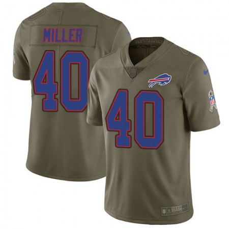 Nike Bills #40 Von Miller Olive Youth Stitched NFL Limited 2017 Salute To Service Jersey