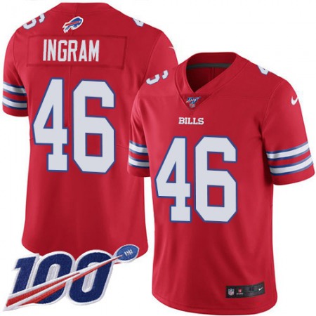 Nike Bills #46 Ja'Marcus Ingram Red Youth Stitched NFL Limited Rush 100th Season Jersey