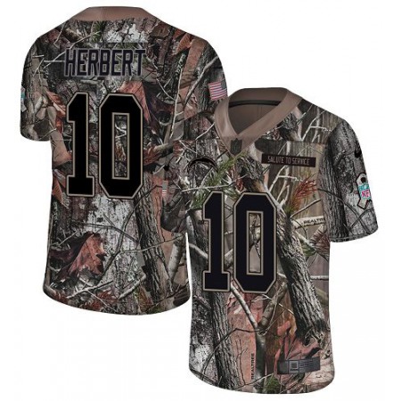 Nike Chargers #10 Justin Herbert Camo Youth Stitched NFL Limited Rush Realtree Jersey
