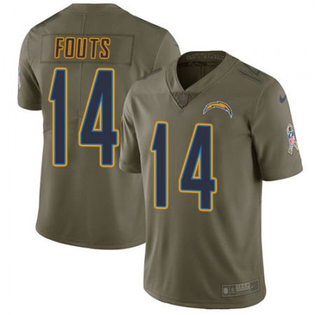 Nike Chargers #14 Dan Fouts Olive Youth Stitched NFL Limited 2017 Salute to Service Jersey