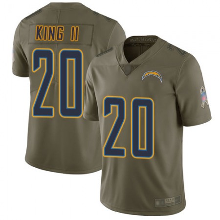 Nike Chargers #20 Desmond King II Olive Youth Stitched NFL Limited 2017 Salute to Service Jersey