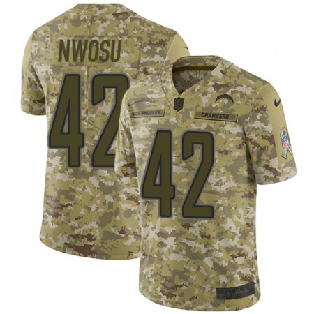 Nike Chargers #42 Uchenna Nwosu Camo Youth Stitched NFL Limited 2018 Salute to Service Jersey